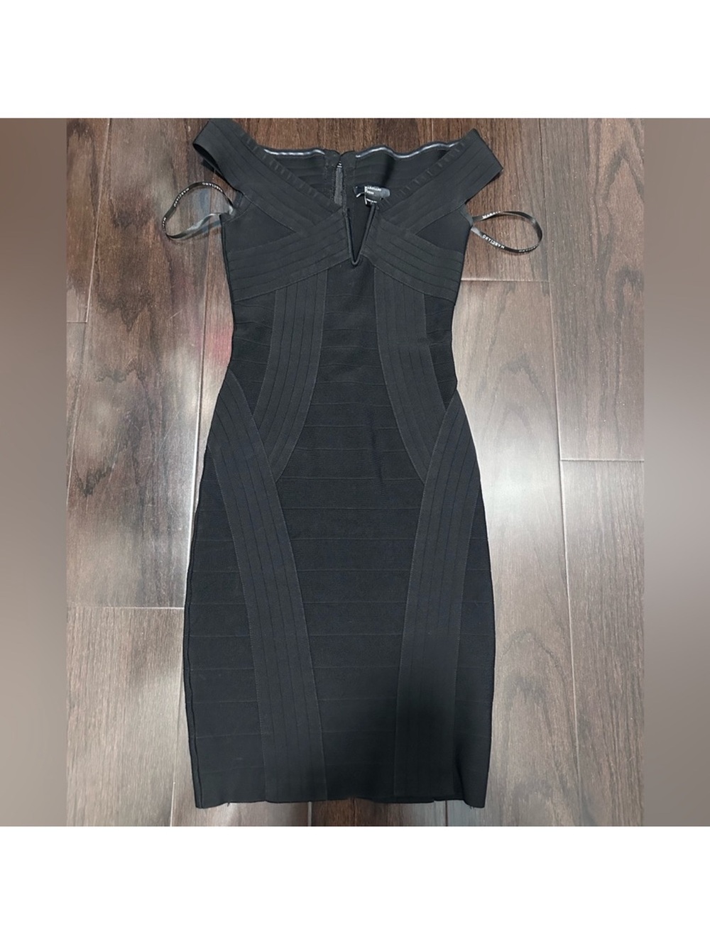 Marciano Black One-Shoulder Bandage Dress